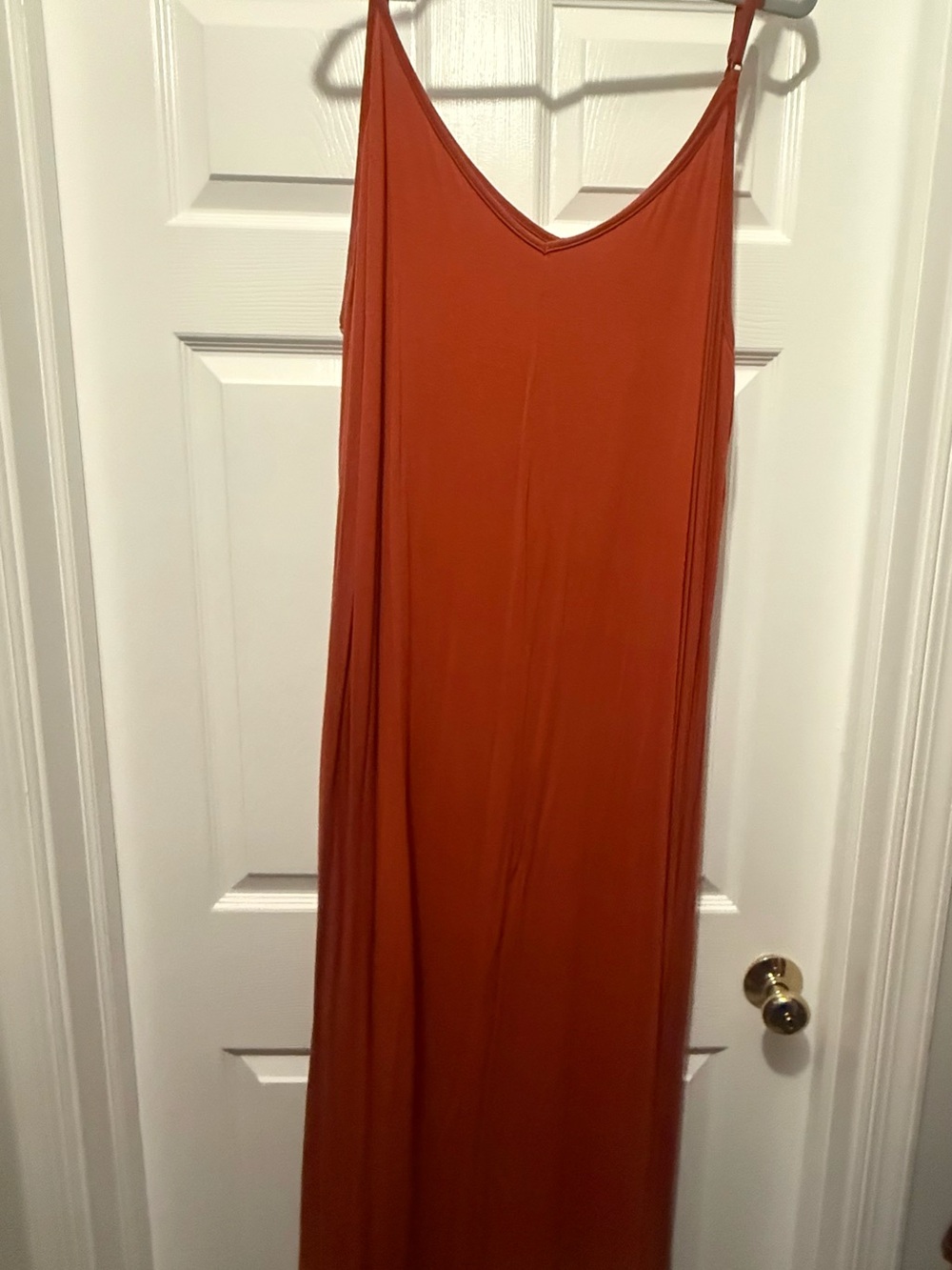 Classic Slip Maxi Dress in Rust